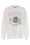 Ganni Oversized Printed Organic And Recycled Cotton-jersey Sweatshirt In Neutral