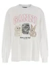 Ganni Oversized Printed Organic And Recycled Cotton-jersey Sweatshirt In Neutral