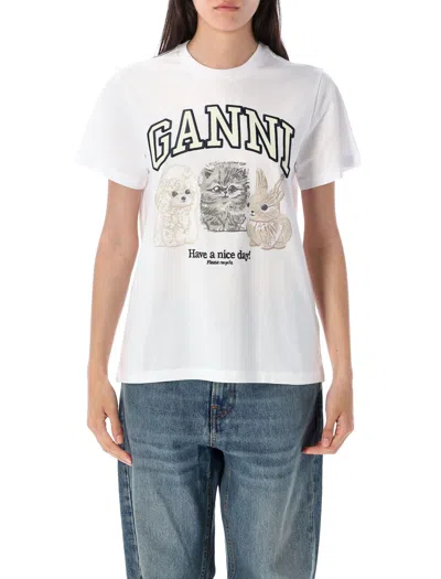 GANNI GANNI ANIMAL PRINT T-SHIRT