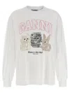 Ganni Oversized Printed Organic And Recycled Cotton-jersey Sweatshirt In Neutral