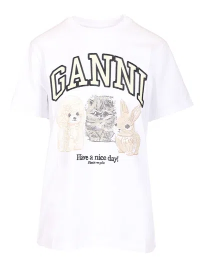 GANNI ANIMAL PRINT T-SHIRT
