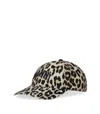 Ganni Women Leopard Baseball Hat In Black