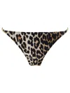 Ganni Animalier Bikini Bottom Costumes Brown In Brown