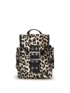 Ganni Women Animalier Print Nano Backpack In Brown