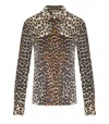 Ganni Leopard Print Canvas Overshirt