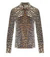 Ganni Leopard Print Canvas Overshirt In Animal Print