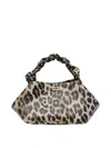 Ganni Bou Handbag With Leopard Print In Marrón