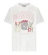 Ganni Animals White Basic T-shirt In White