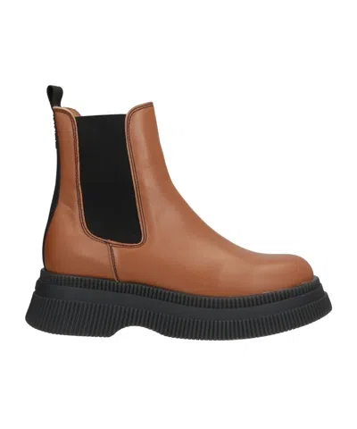 Ganni Ankle Boots In Brown