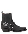 Ganni Western Chelsea Ankle Boots In Black