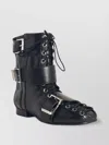Ganni Ankle Boots With Buckle And Round Toe