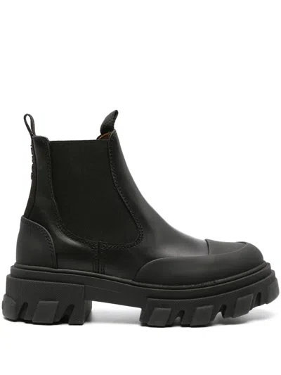 Ganni Ankle Chelsea Boots In Black