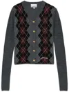 Ganni Anthracite Grey Merino Wool Cardigan