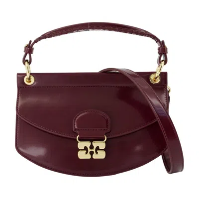 Ganni Apo G Bag Mini Crossbody In Burgundy
