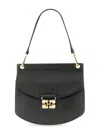 Ganni Small Shoulder Bag With Adjustable Strap And Gold-tone Hardware In Black