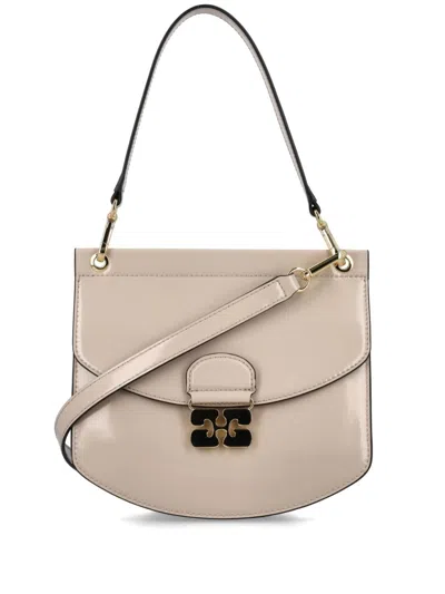 Ganni Apo-g Cross Body Bag In Grey