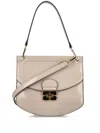 Ganni Apo-g Patent Small Bag In Gray
