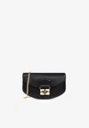 Ganni Apo-g Leather Chain Clutch