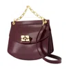 Ganni Apo G Small Wallet On Chain In Burgundy