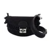Ganni Apo G Wallet On Chain - Cotton - Black In Black