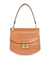 Ganni Small Shoulder Bag Adjustable Strap In Camel