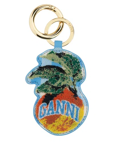 Ganni Apple Keyring In Multi