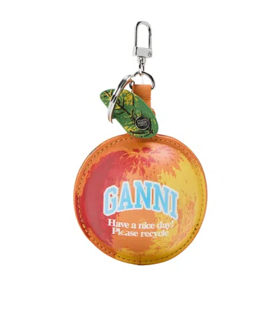 Ganni Appleshaped Charm Coin Purse In Multicolor