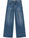 Ganni Weite Jeans Mit Applikation In Blau