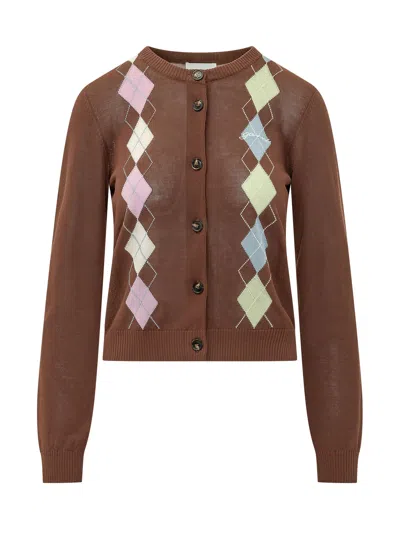 Ganni Argandle Cardigan In Tiramisu