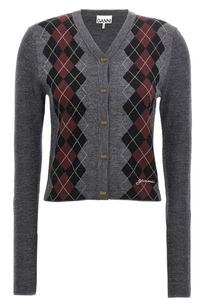 GANNI ARGYLE CARDIGAN