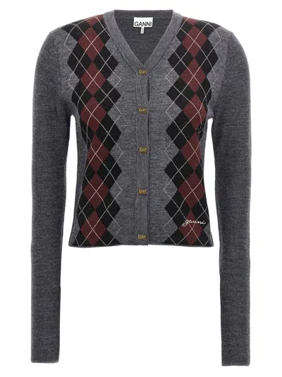 GANNI GANNI ARGYLE CARDIGAN