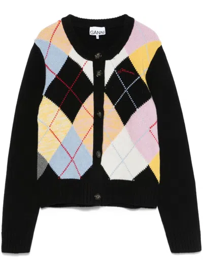 GANNI ARGYLE CARDIGAN