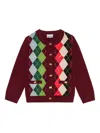 Ganni Womens Tawny Port Rhombus-print Round-neck Wool And Cashmere Cardigan Xl