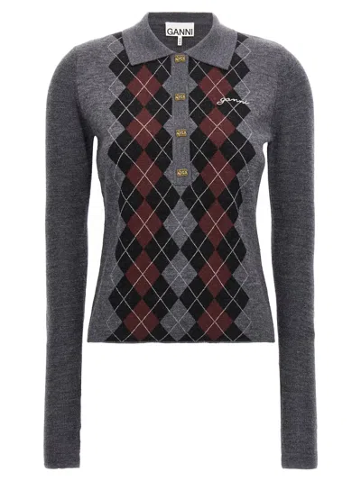 GANNI ARGYLE SWEATER