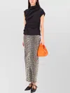 Ganni Asymmetric Draped Sleeveless Top With Open Back In Blue