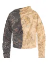 Ganni Asymmetric-neck Floral-print Top In Yellow