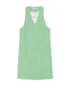Ganni + Net Sustain Organic Cotton-voile Mini Dress In Green