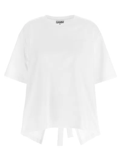 Ganni Asymmetric T Shirt In White