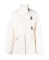 Ganni Wool Drop Shoulder Jacket In White
