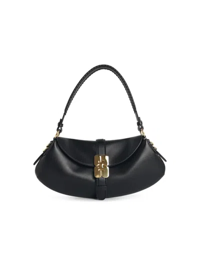 Ganni 'b-kat' Black Leather Bag Women