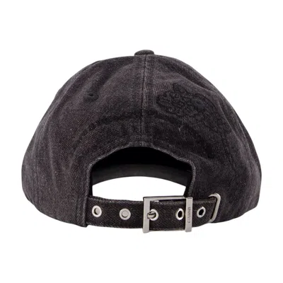 Ganni B3020214-055 Washed Cotton Baseball Cap In Black