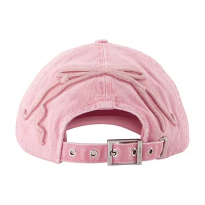 Ganni B3020232-478 Washed Cotton Baseball Cap In Pink