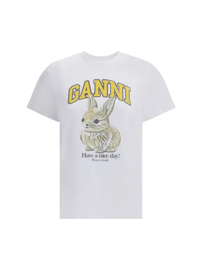 Ganni Basic Jersey Baby Bun Relaxed T-shirt In Bright White