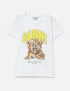 Ganni Organic Cotton T-shirt With Front Print In White