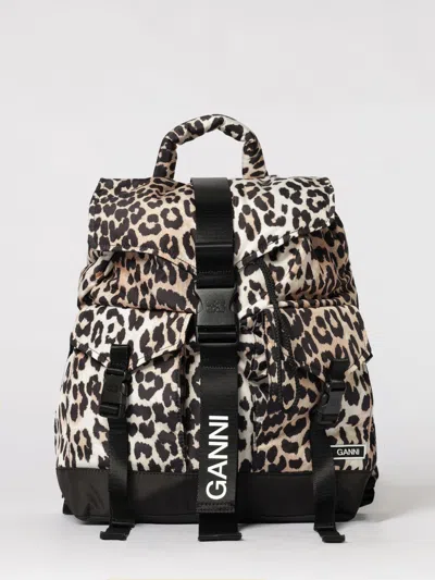 Ganni Backpack Woman  In Animal Print