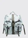 Ganni Re-tech Nylon Backpack With Floral Pattern In Blue