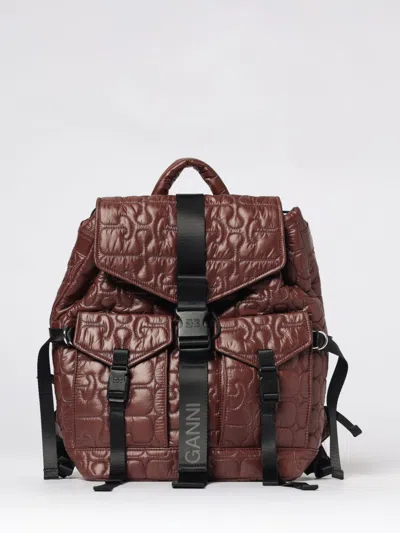 Ganni Backpack Woman  In Brown
