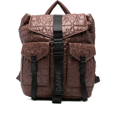 Ganni Top-handle Backpack In Brown