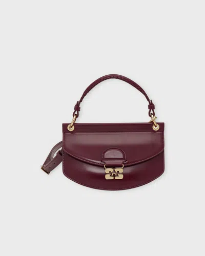 Ganni Väska Apo-g Mini Top Handle Box Burgundy