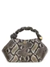 Ganni Small Bou Snakeskin Print Top Handle Bag In Multi
